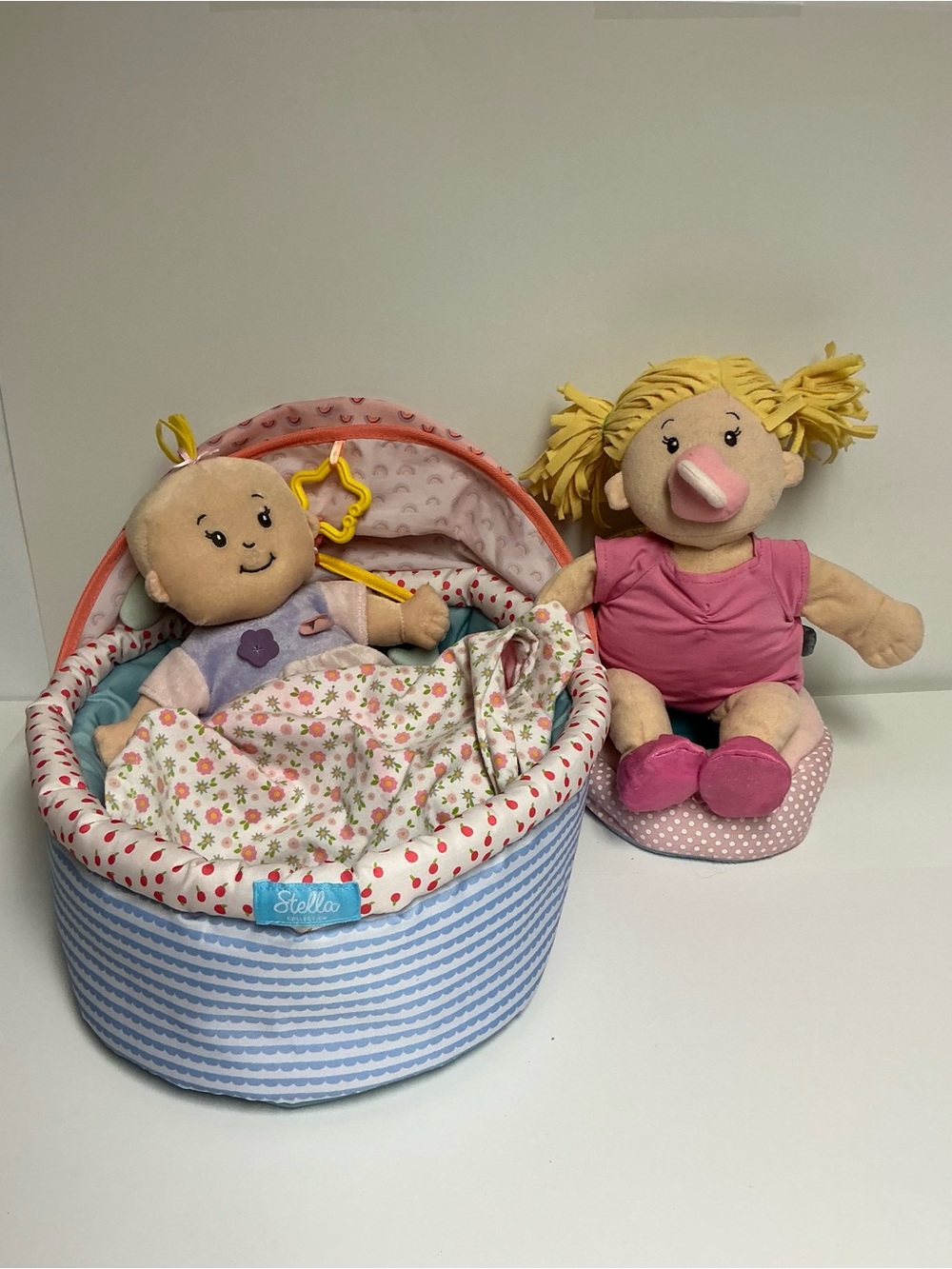 Stella Plush Baby Doll TLC Lot Bassinet, Blanket, Potty, Dolls, Pacifier READ